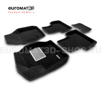 Текстильные 3D коврики Euromat3D Lux в салон для Volvo XC 90 (2002-2014) № EM3D-005508