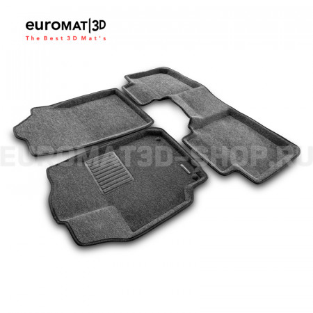 Текстильные 3D коврики Euromat3D Business в салон для Toyota Camry V40 (2006-2011) № EMC3D-005104G Серые