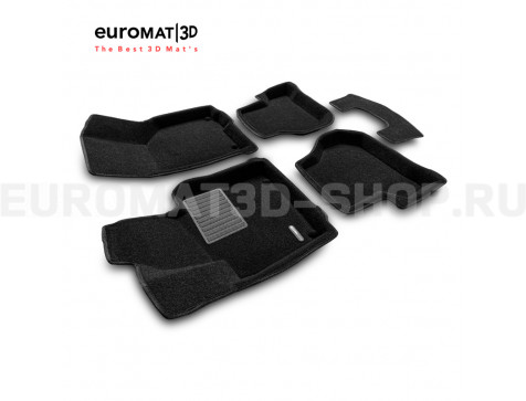 Текстильные 3D коврики Euromat3D Business в салон для Volkswagen Golf 6 (2009-2012) № EMC3D-004502