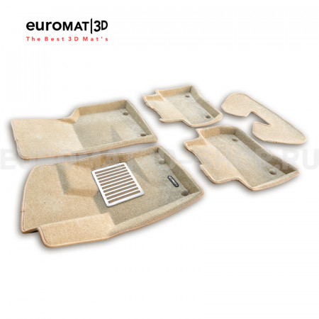 Текстильные 3D коврики Euromat3D Lux в салон для Land Rover Range Rover Velar (2017-) № EM3D-002753T Бежевый