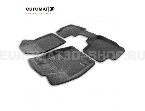 Текстильные 3D коврики Euromat3D Business в салон для Volkswagen Teramont (2018-) № EMC3D-005410G Серые
