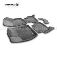 Текстильные 3D коврики Euromat3D Business в салон для Volkswagen Passat B8 (2016-) № EMC3D-005401G Серые