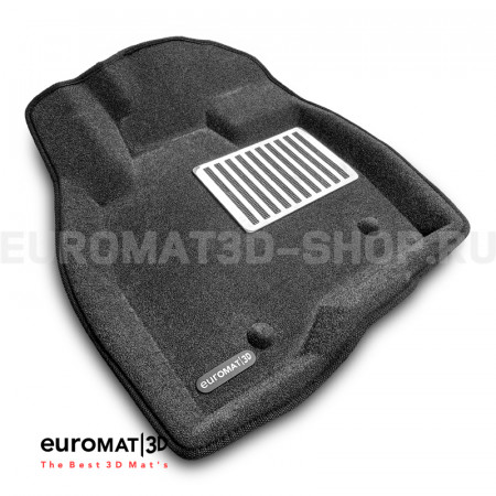 Текстильные 3D коврики Euromat3D Lux в салон для Ford Explorer (2015-) № EM3D-002217G Серые