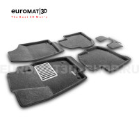 Текстильные 3D коврики Euromat3D Lux в салон для Volkswagen Polo (2020-) № EM3D-004508G Серые