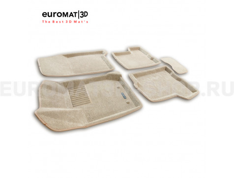 Текстильные 3D коврики Euromat3D Business в салон для Lada XRay (2016-) № EMC3D-005309T Бежевые
