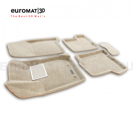 Текстильные 3D коврики Euromat3D Lux в салон для Lada XRay (2016-) № EM3D-005309T Бежевые