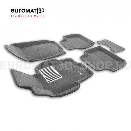Текстильные 3D коврики Euromat3D Lux в салон для Honda Accord (2002-2007) № EM3D-002605G Серые