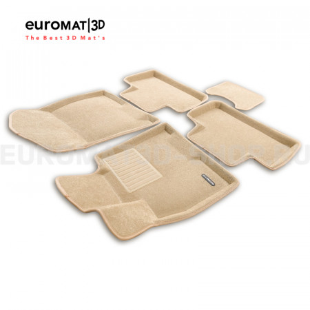 Текстильные 3D коврики Euromat3D Business в салон для Genesis GV80 (2021-) № EMC3D-001440T Бежевые