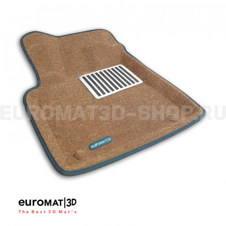 Текстильные 3D коврики Euromat3D Lux в салон для Audi Q5 (2008-2016) № EM3D-001104R Коричневые