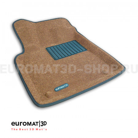 Текстильные 3D коврики Euromat3D Business в салон для Audi Q5 (2008-2016) № EMC3D-001104R Коричневые