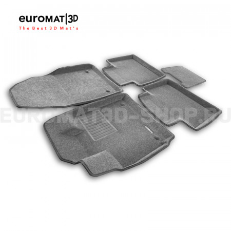 Текстильные 3D коврики Euromat3D Business в салон для Exeed TXL (2019-) № EMC3D-001423G Серые